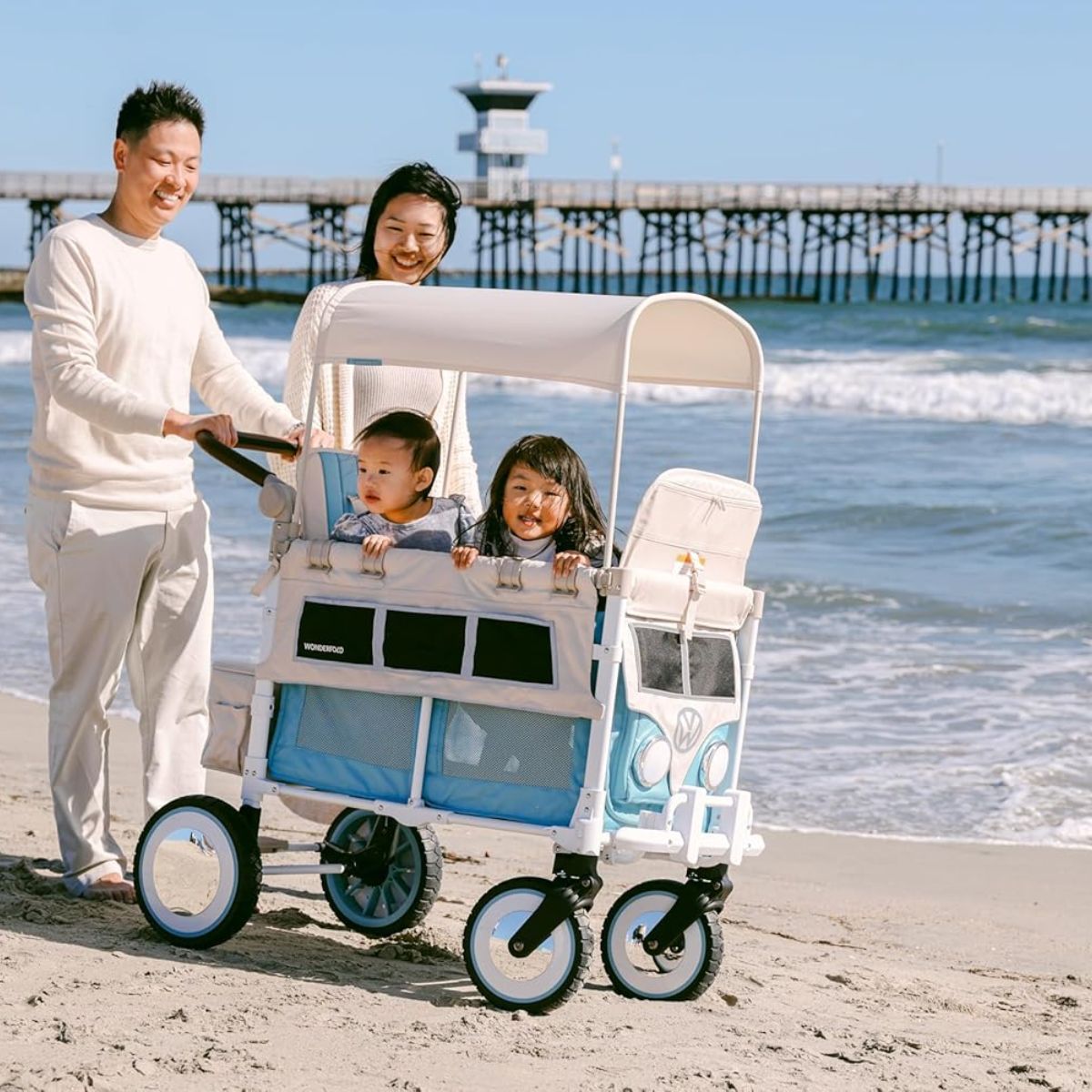 Carrinho de bebê WonderFold VW2 Volkswagon Double (2 lugares) - Bondi Blue