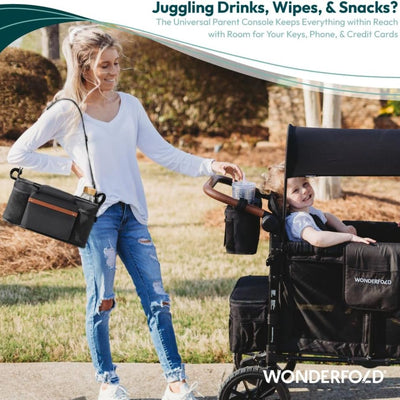 Console para pais WonderFold Small com 2 porta-copos isolados - Gray