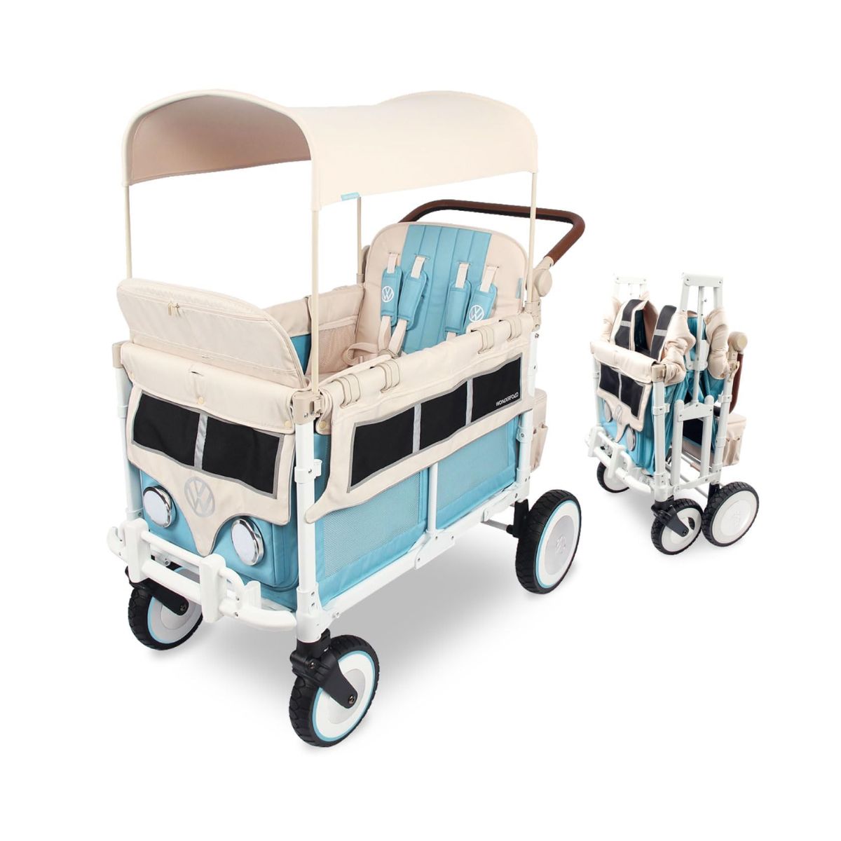 Wonderfold VW4 Edition Quad Stroller in Bondi Blue