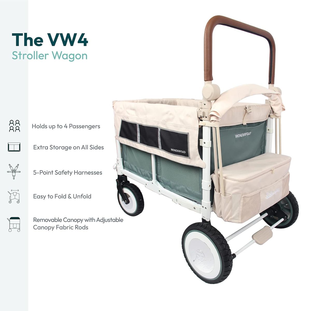 Carrinho de Passeio Wonderfold VW2 Volkswagen - Sage Green