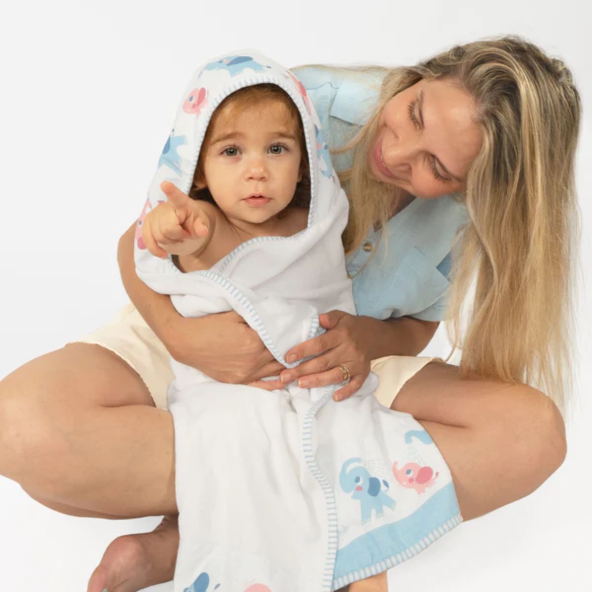 Yookidoo Bath Set Elephant Baby Shower 0-24M - Cloudy Blue