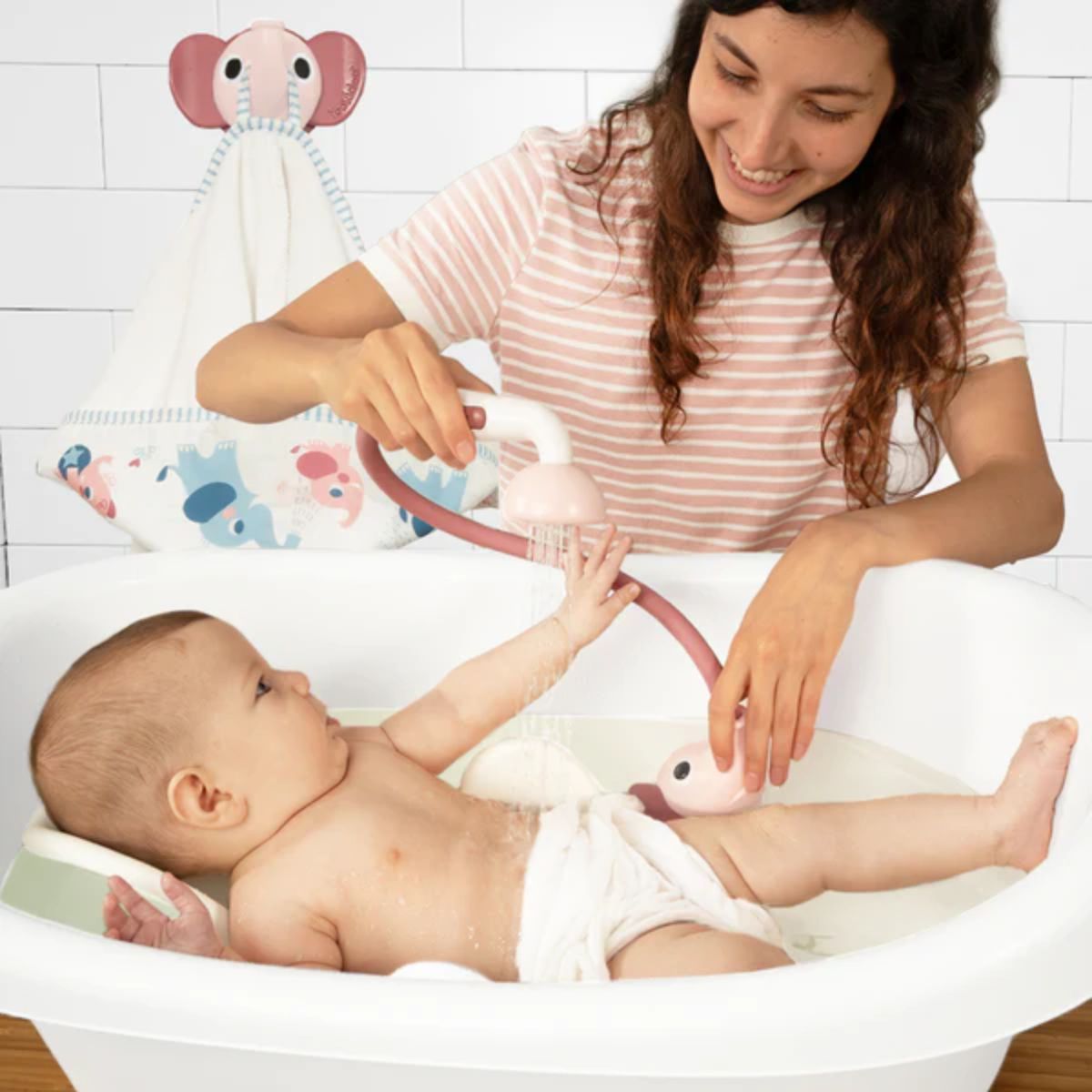 Yookidoo Bath Set Elephant Baby Shower 0-24M - Pink