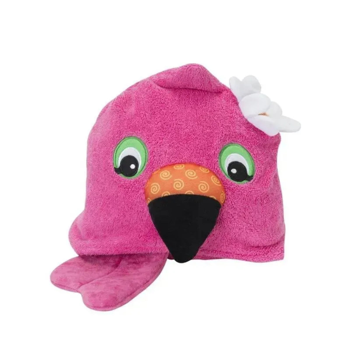 Zoocchini Kids Plush Terry Hooded Bath Towel - Franny the Flamingo