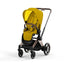 Cybex E-Priam 2 Stroller - Rose Gold/Brown Frame and Mustard Yellow Seat Pack