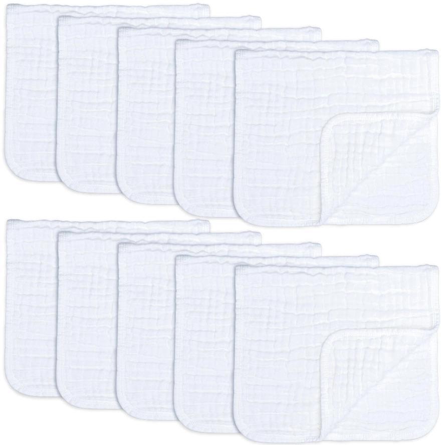 Comfy Cubs Muslin Burp Cloths - Pack Of 10 on Luna Baby Store Miami