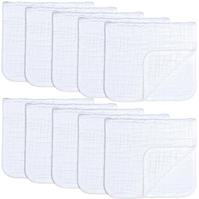 Comfy Cubs Muslin Burp Cloths - Pack Of 10 - Luna Baby Store Miami