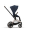 Cybex E-Priam 2 Stroller - Rose Gold/Brown Frame and Nautical Blue Seat Pack