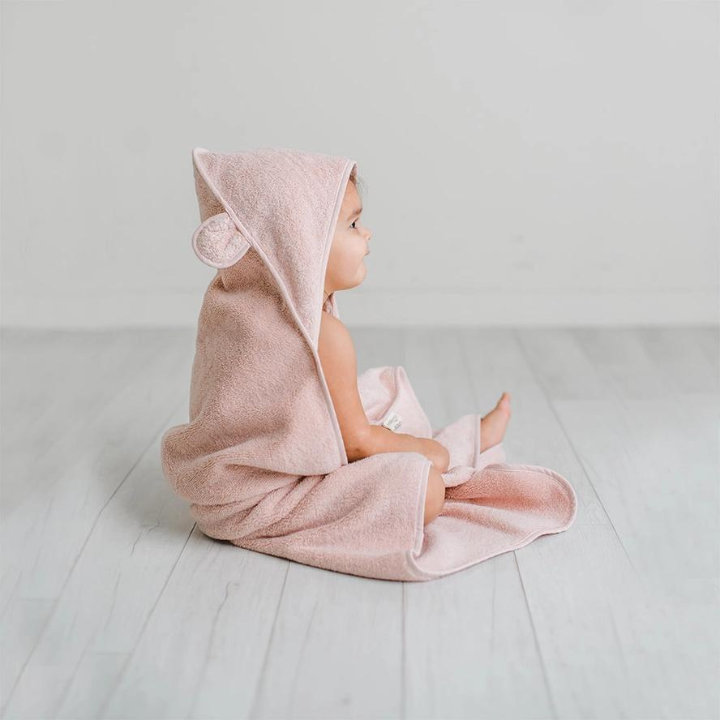 Natemia Organic Cotton Hooded Towel For Babies and Toddlers - Pink - Luna Baby Store Miami