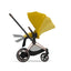 Cybex E-Priam 2 Stroller - Rose Gold/Brown Frame and Mustard Yellow Seat Pack