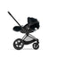 Cybex Priam 4 Stroller - Matte Black/Black Frame and Mountain Blue Seat Pack