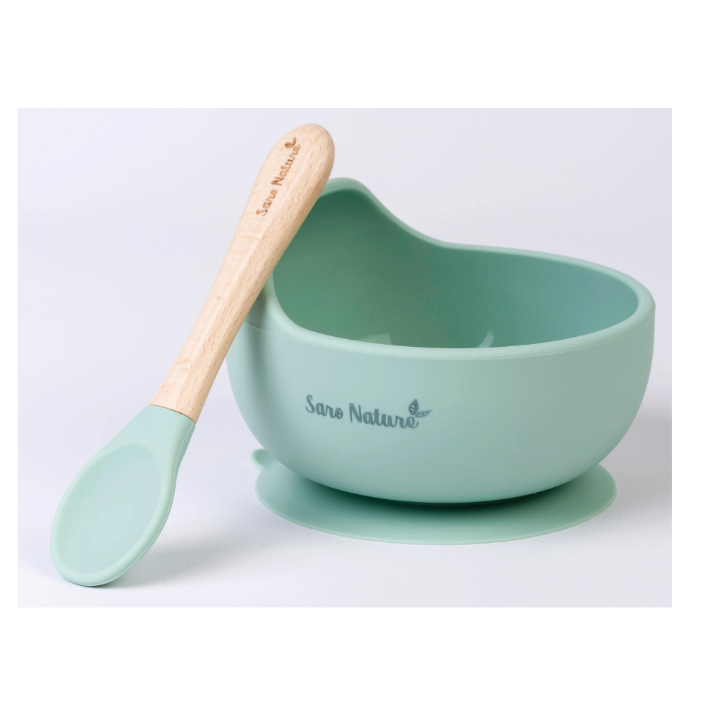 Saro Nordic Wave Bowl Feeding Set - Mint - Luna Baby Store Miami