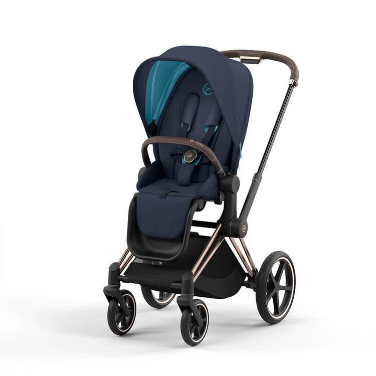 Cybex Priam 4 Complete Stroller Rose Gold Nautical Blue