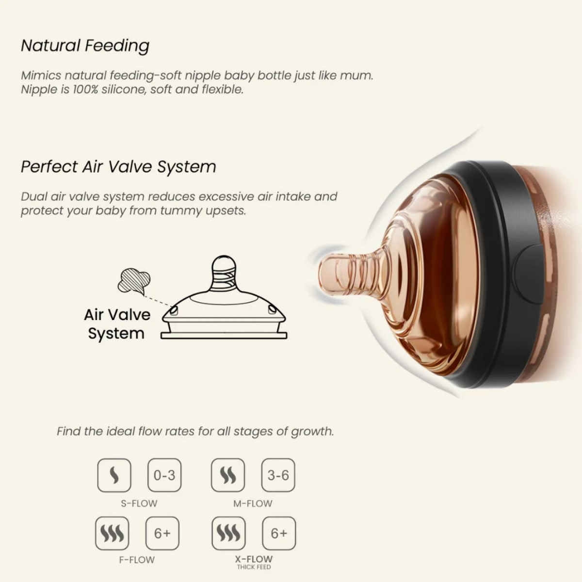 Mamadeira Heorshe de Pescoço Ultra Largo 240 ml – Cinza